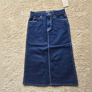 Mother The Country Swooner Straight A Skirt Womens 24 Blue Denim